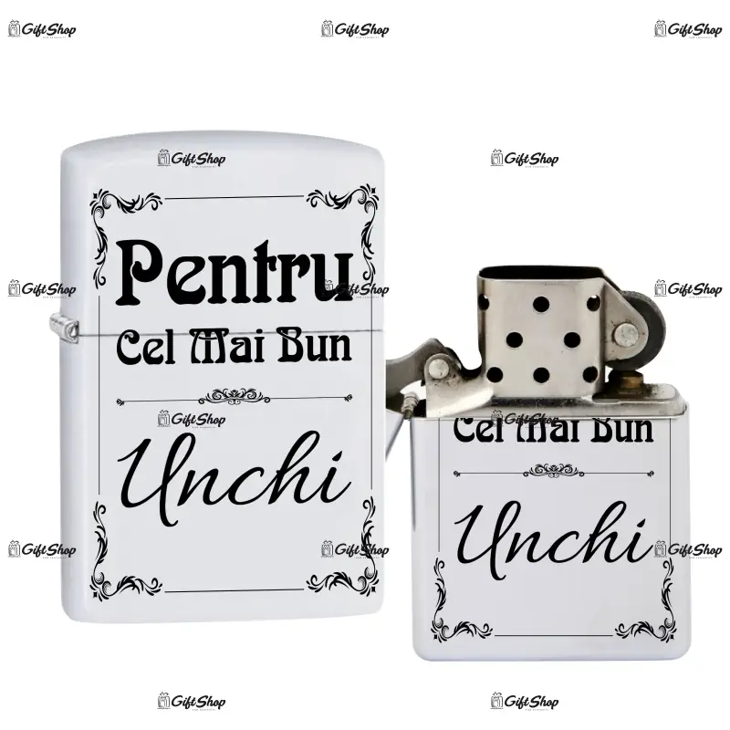 Cel mai bun unchi, bricheta metalica gravata laser cu mesaj